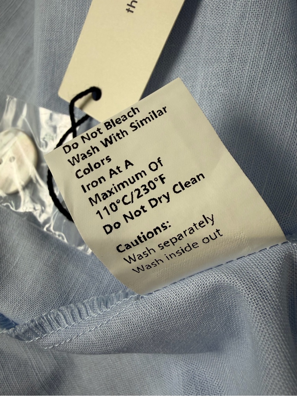 Commense Light Blue Linen Cotton Cutout Pleated Maxi Dress Medium NWT - Picture 9 of 9
